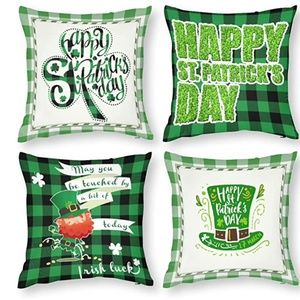 NEW St Patricks Day Throw Pillow Covers 18x18 inches (Set of 4)